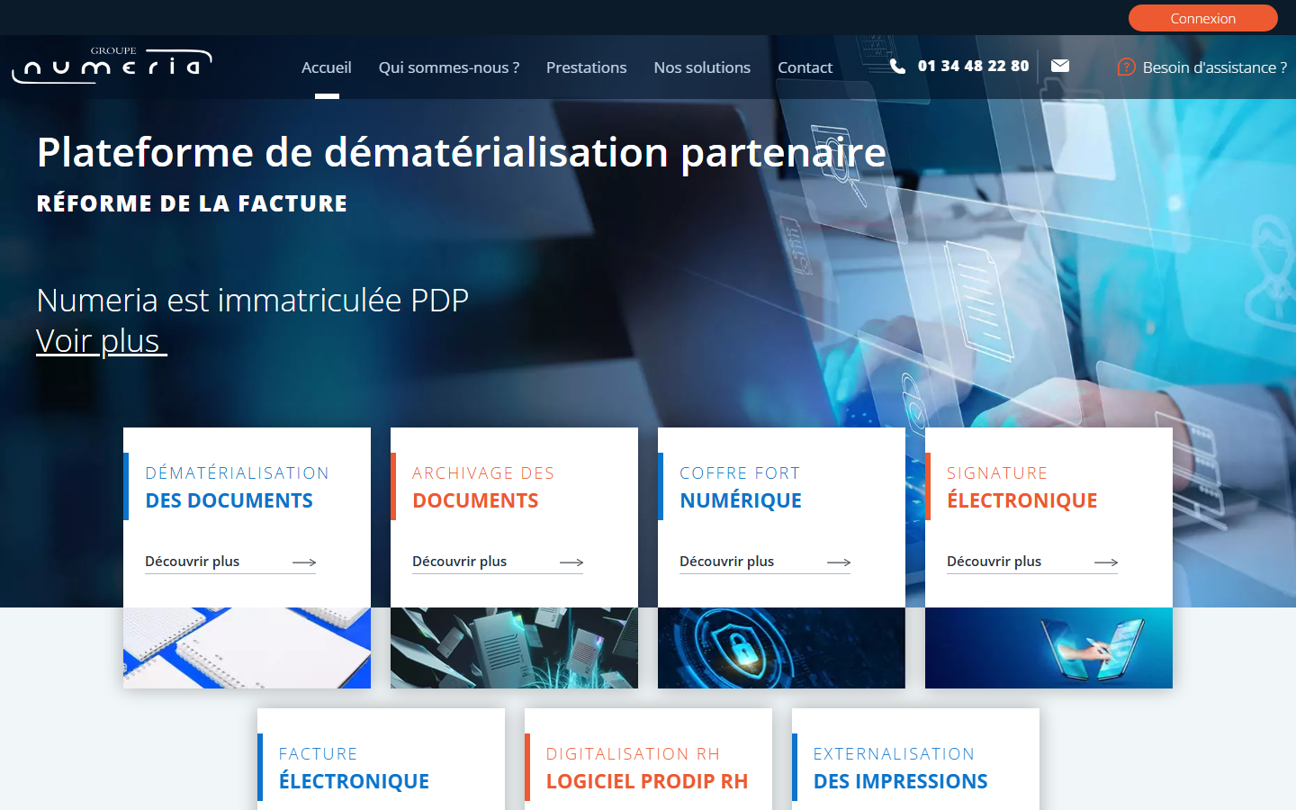Aperçu du site de Groupe NUMERIA