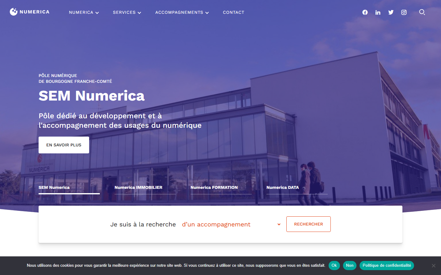 Aperçu du site de NUMERICA