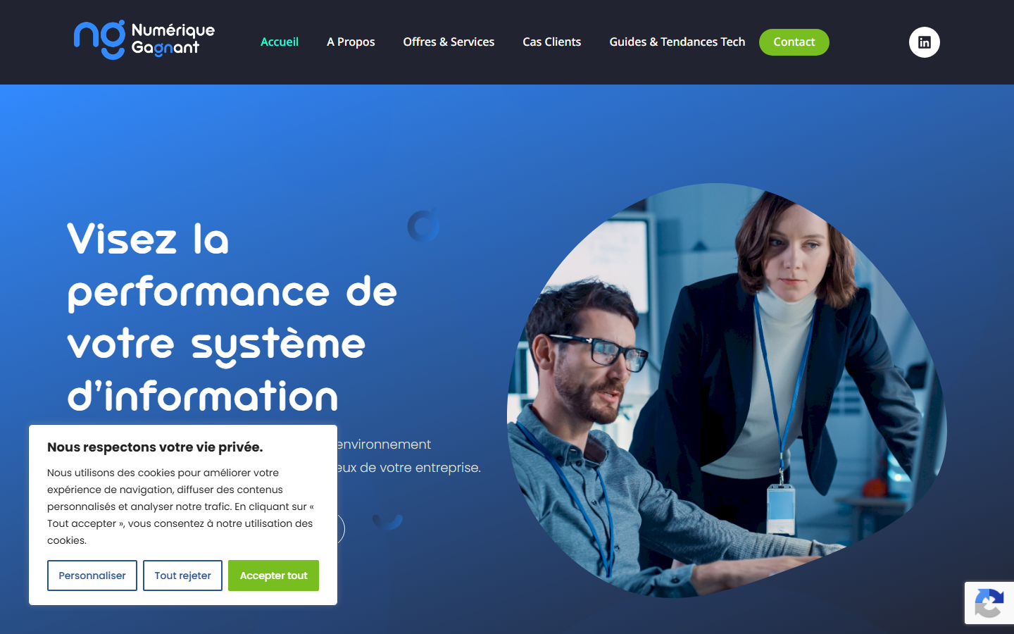 Aperçu du site de NUMERIQUE GAGNANT