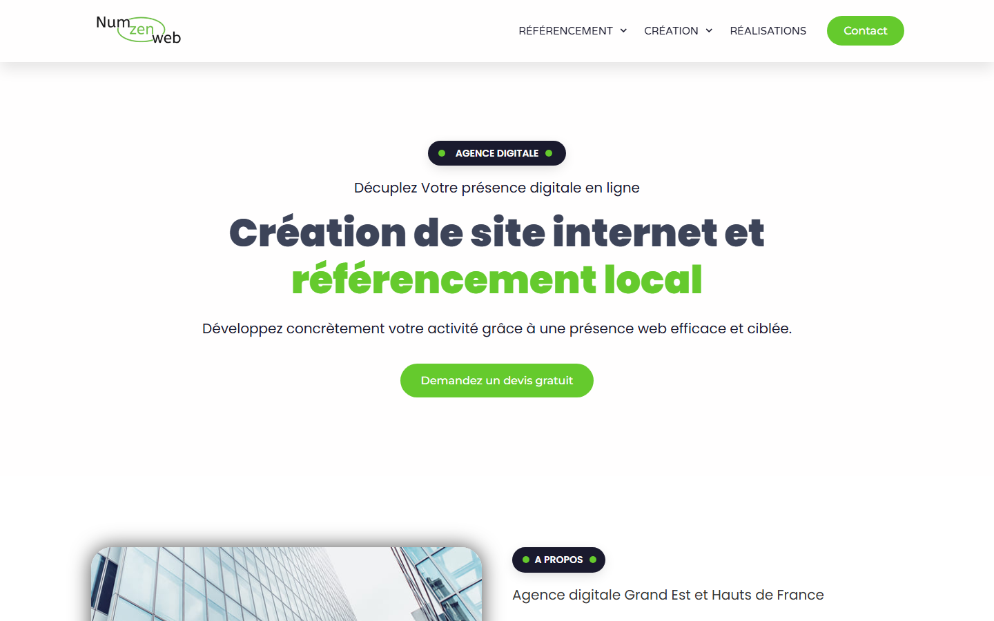 Aperçu du site de Numzen