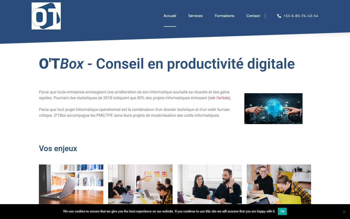 Aperçu du site de O'TBox