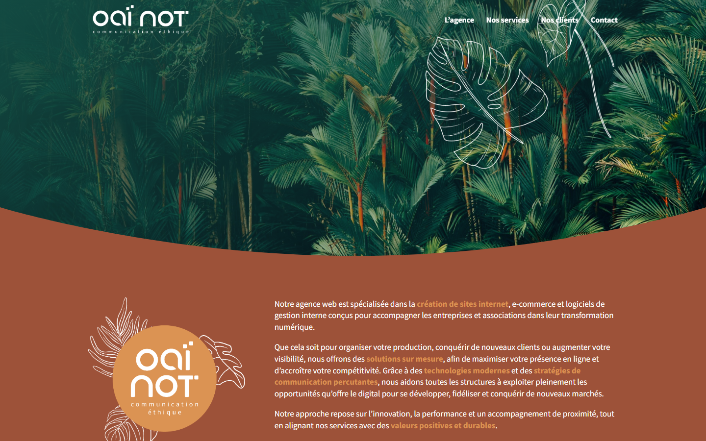 Aperçu du site de Oaï Not - Communication Ethique