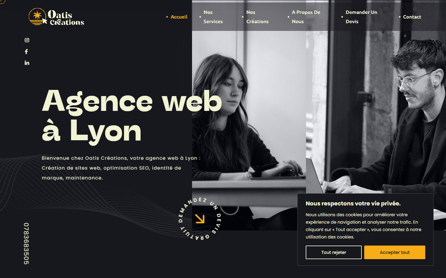 Aperçu du site de OATIS CREATIONS