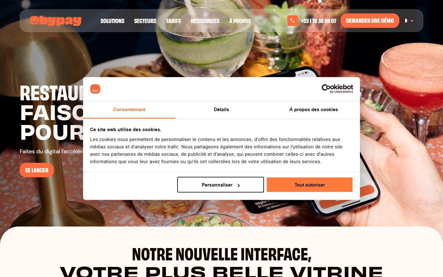 Aperçu du site de obypay