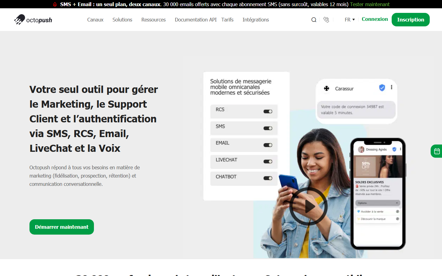 Aperçu du site de OCTOPUSH