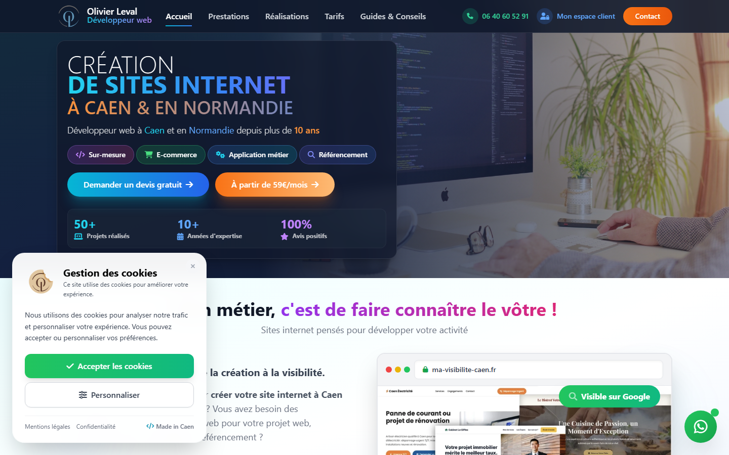 Aperçu du site de Olivier LEVAL