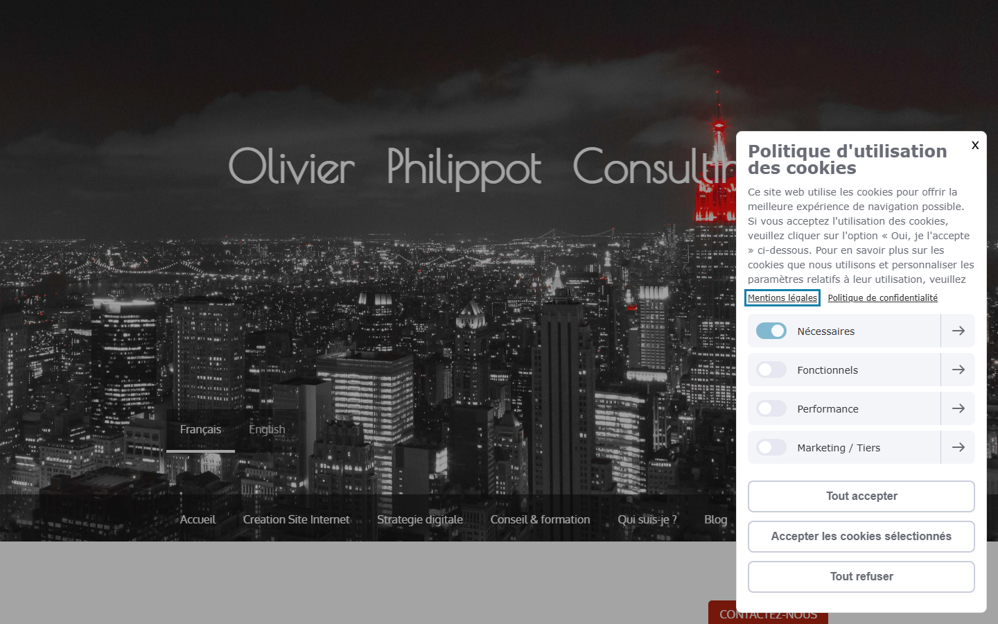 Aperçu du site de Olivier Philippot Consulting
