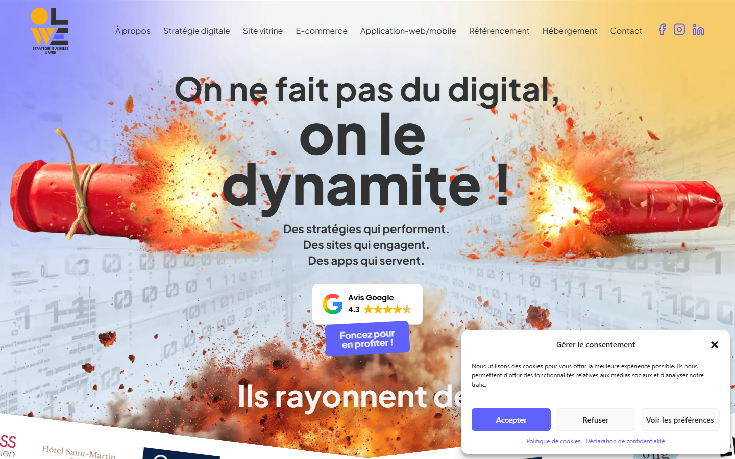 Aperçu du site de OLWE DEVELOPPEMENT