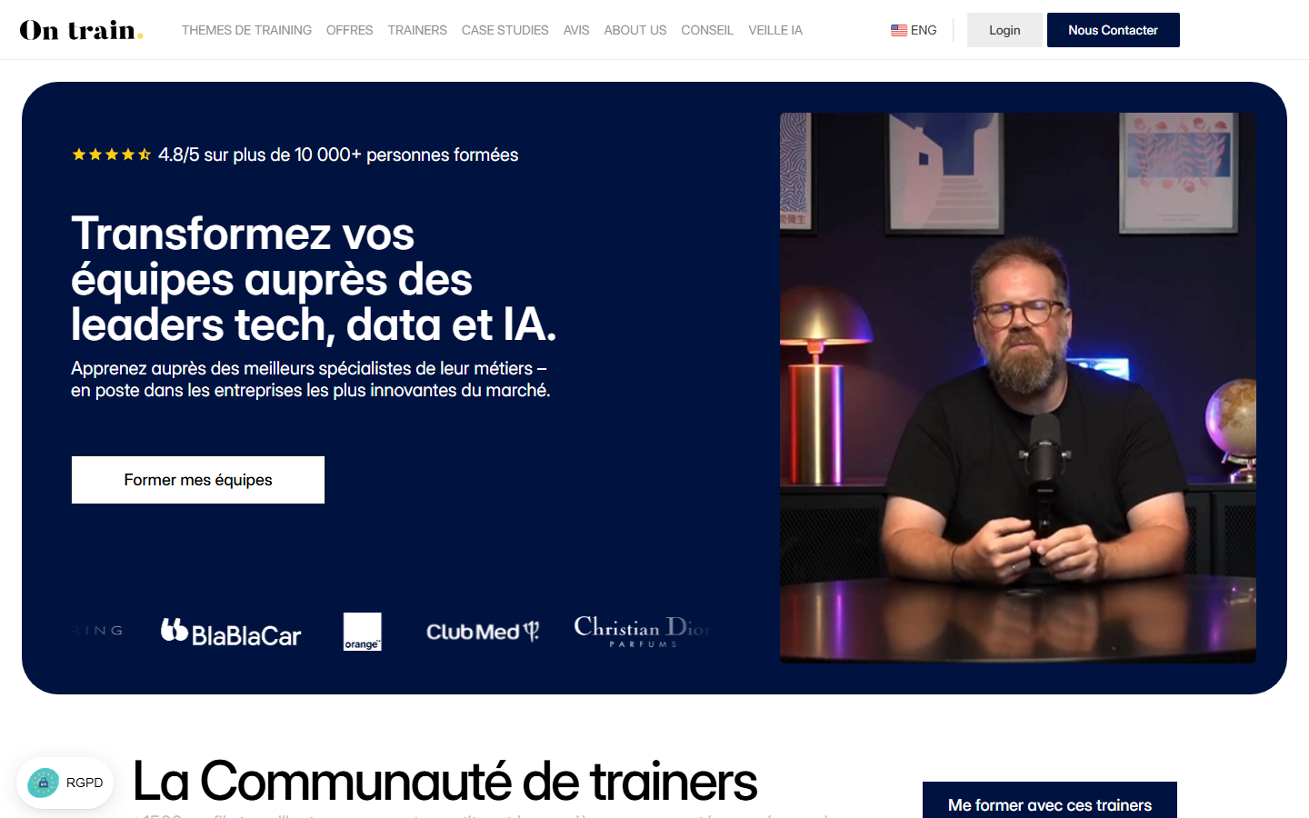 Aperçu du site de ON TRAIN