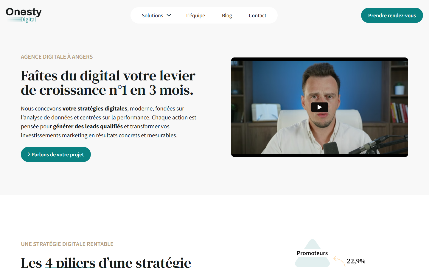 Aperçu du site de ONESTY DIGITAL