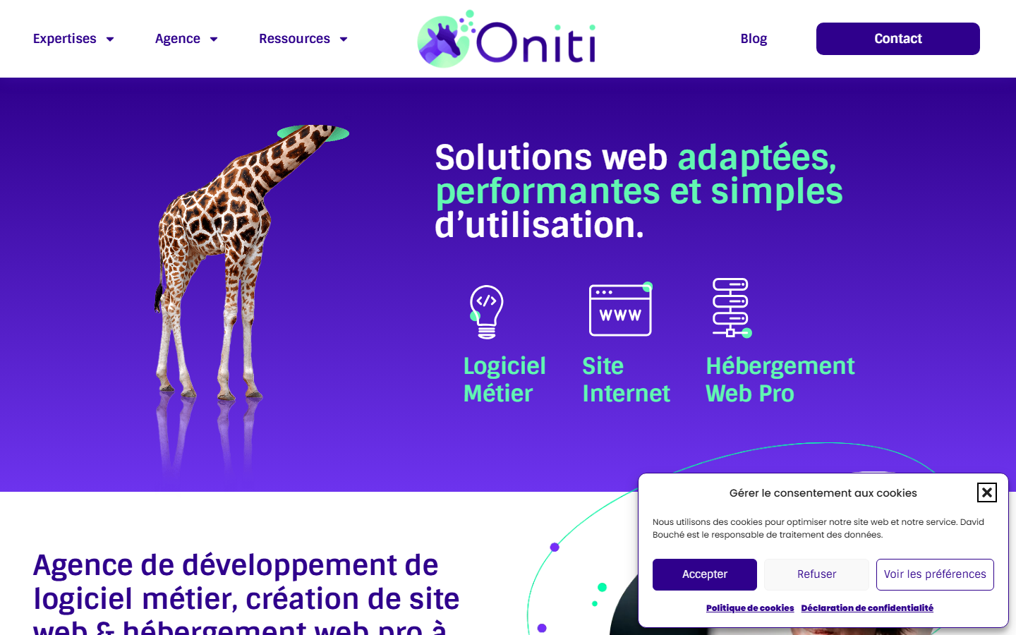 Aperçu du site de Oniti