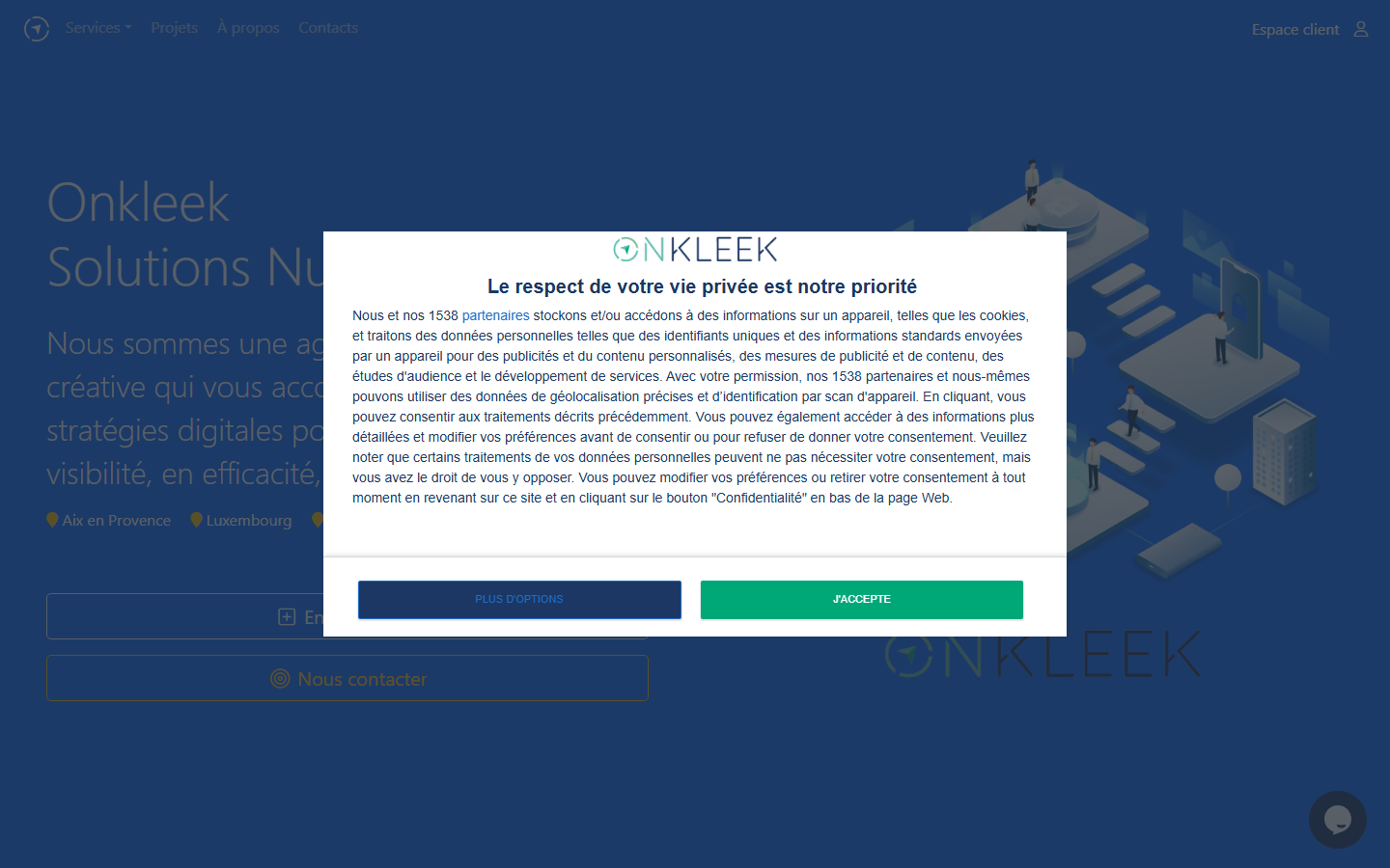 Aperçu du site de Onkleek Sas