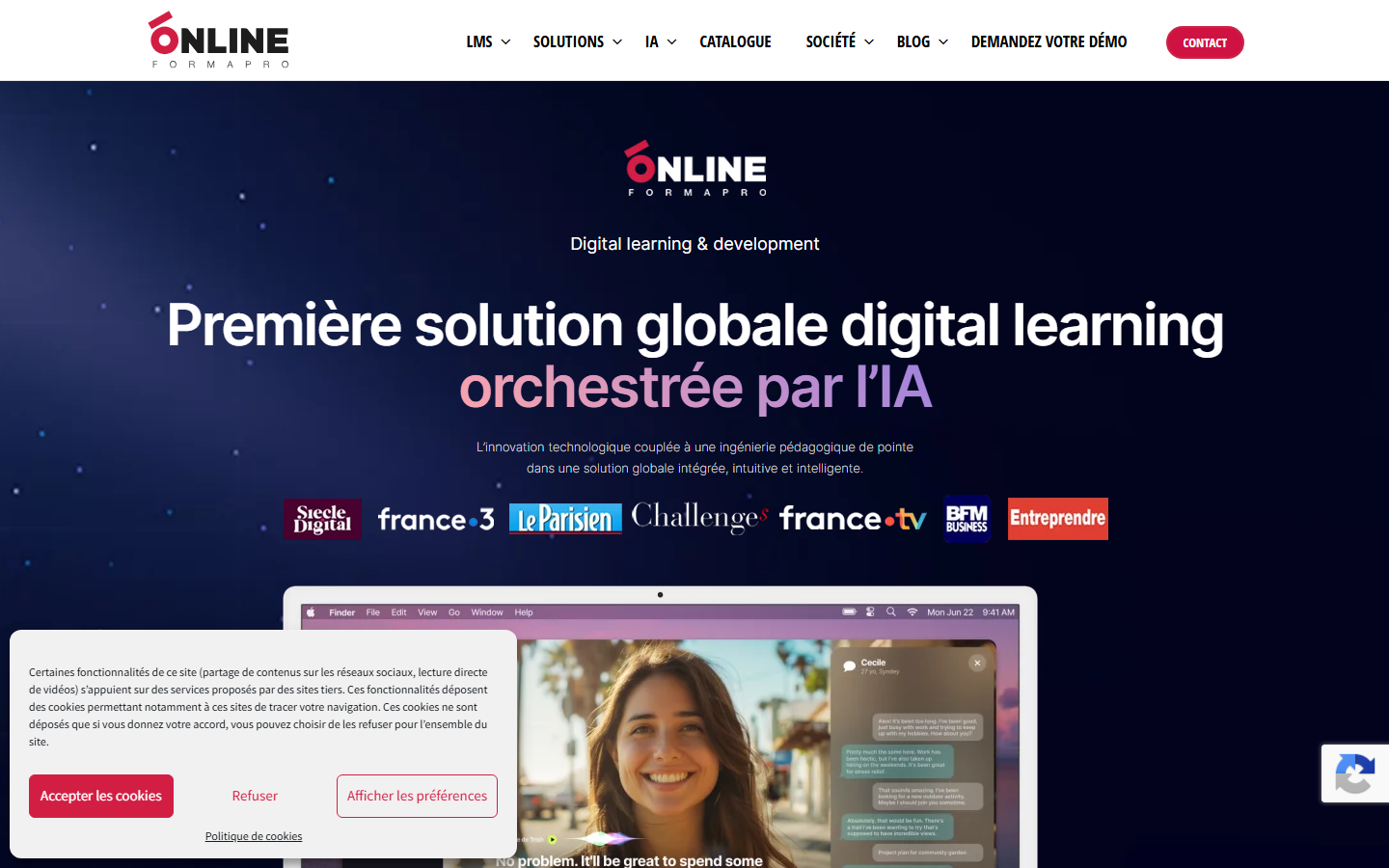 Aperçu du site de ONLINEFORMAPRO