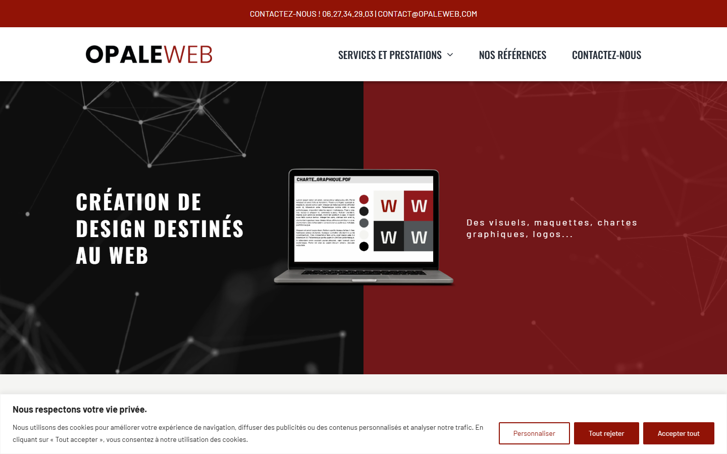 Aperçu du site de OPALE WEB