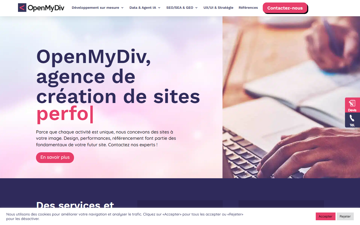 Aperçu du site de OPENMYDIV