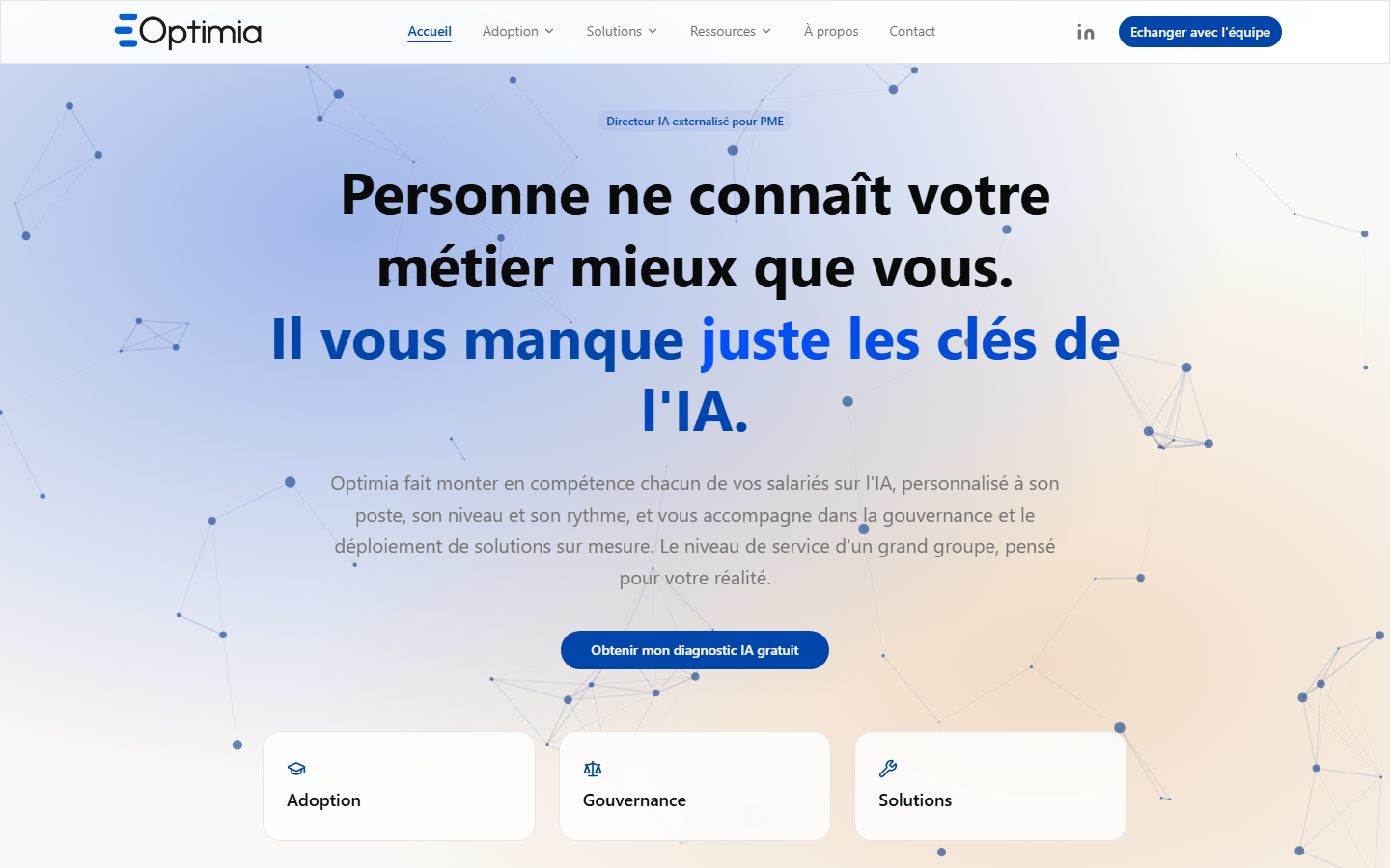 Aperçu du site de Optimia