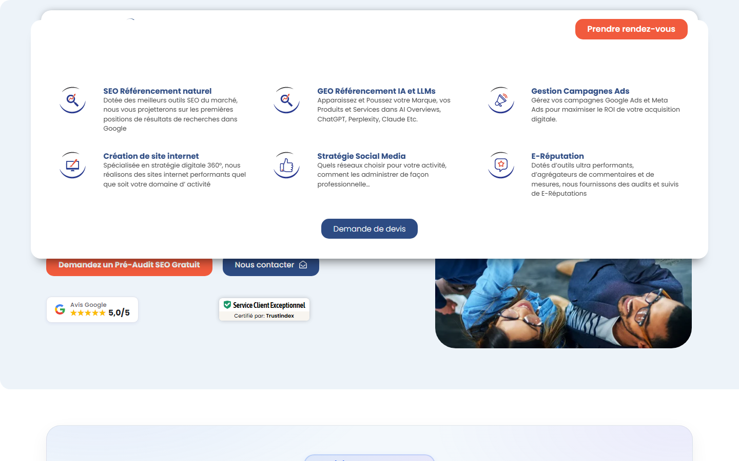 Aperçu du site de Agence SEO Optimize 360