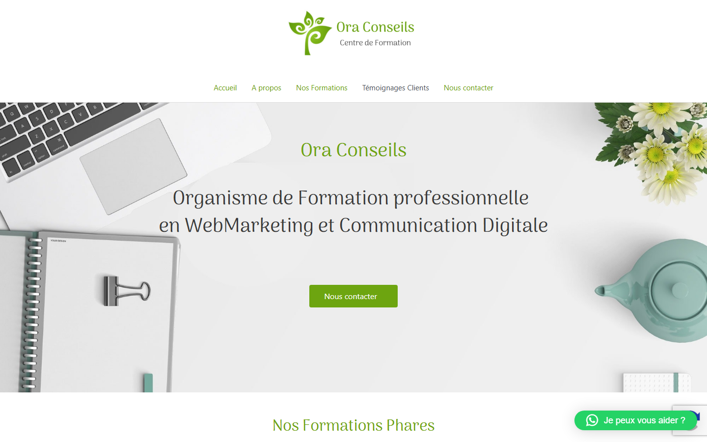 Aperçu du site de Ora Conseils