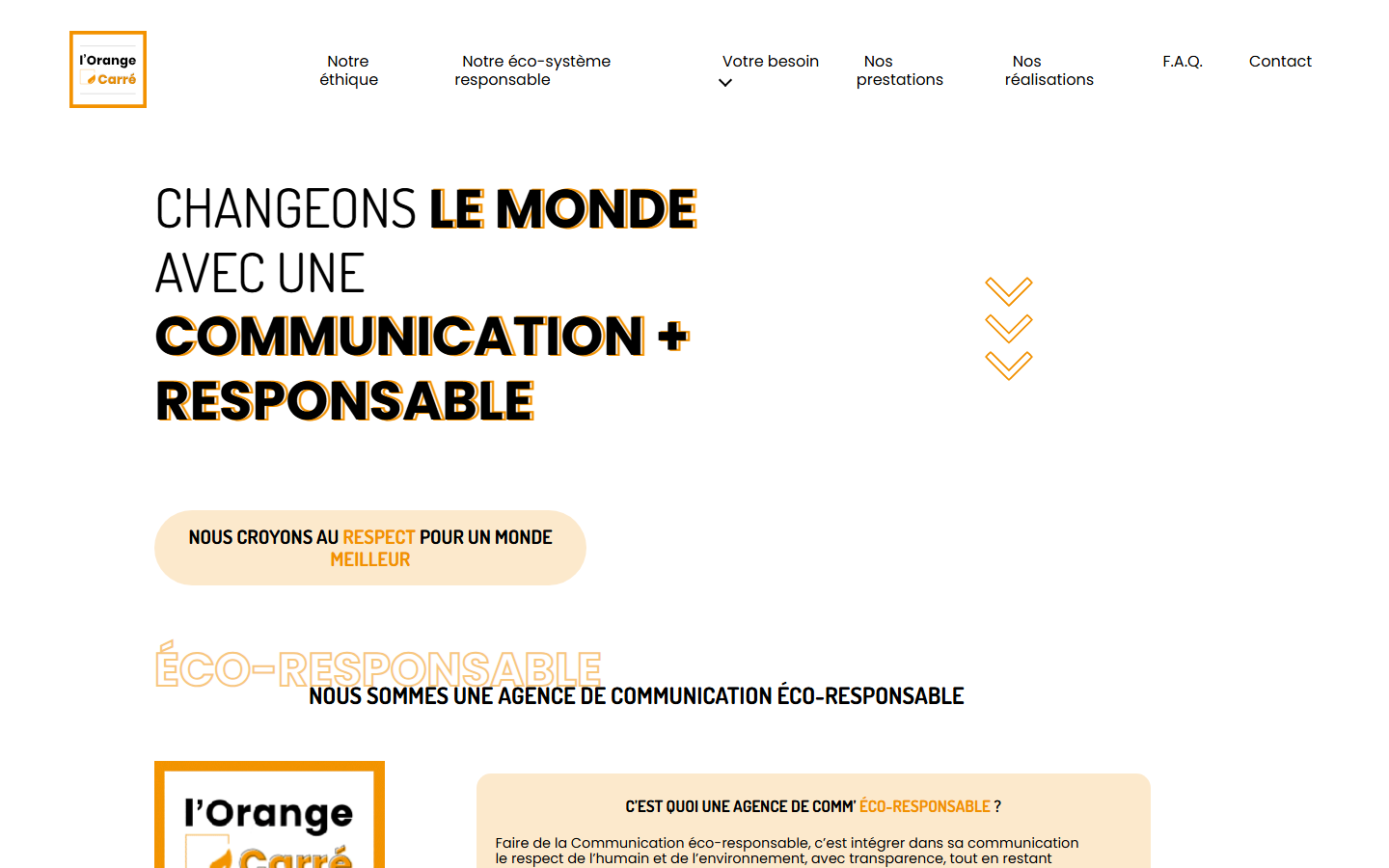 Aperçu du site de L'ORANGE CARRE
