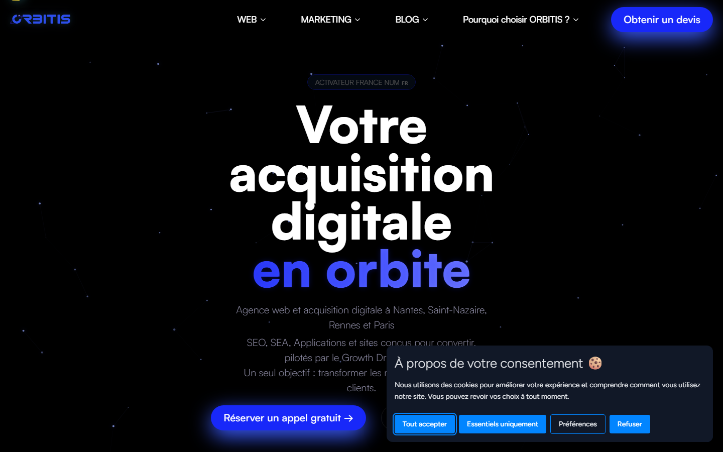Aperçu du site de ORBITIS