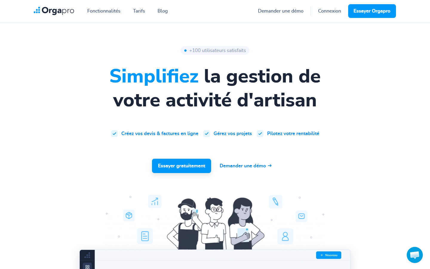 Aperçu du site de Orgapro