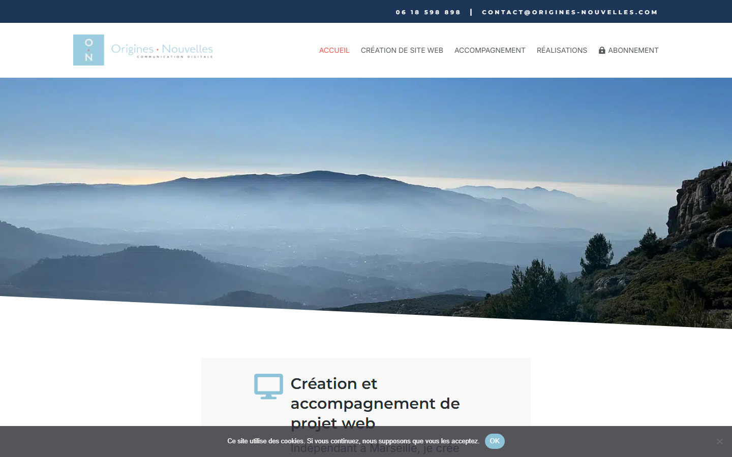 Aperçu du site de ORIGINES NOUVELLES