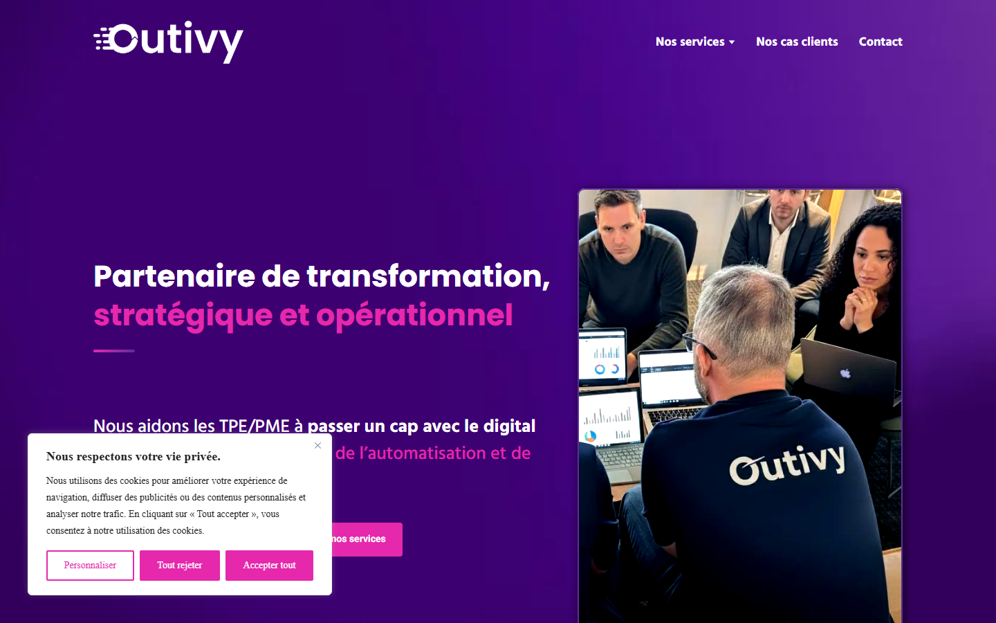 Aperçu du site de OUTIVY