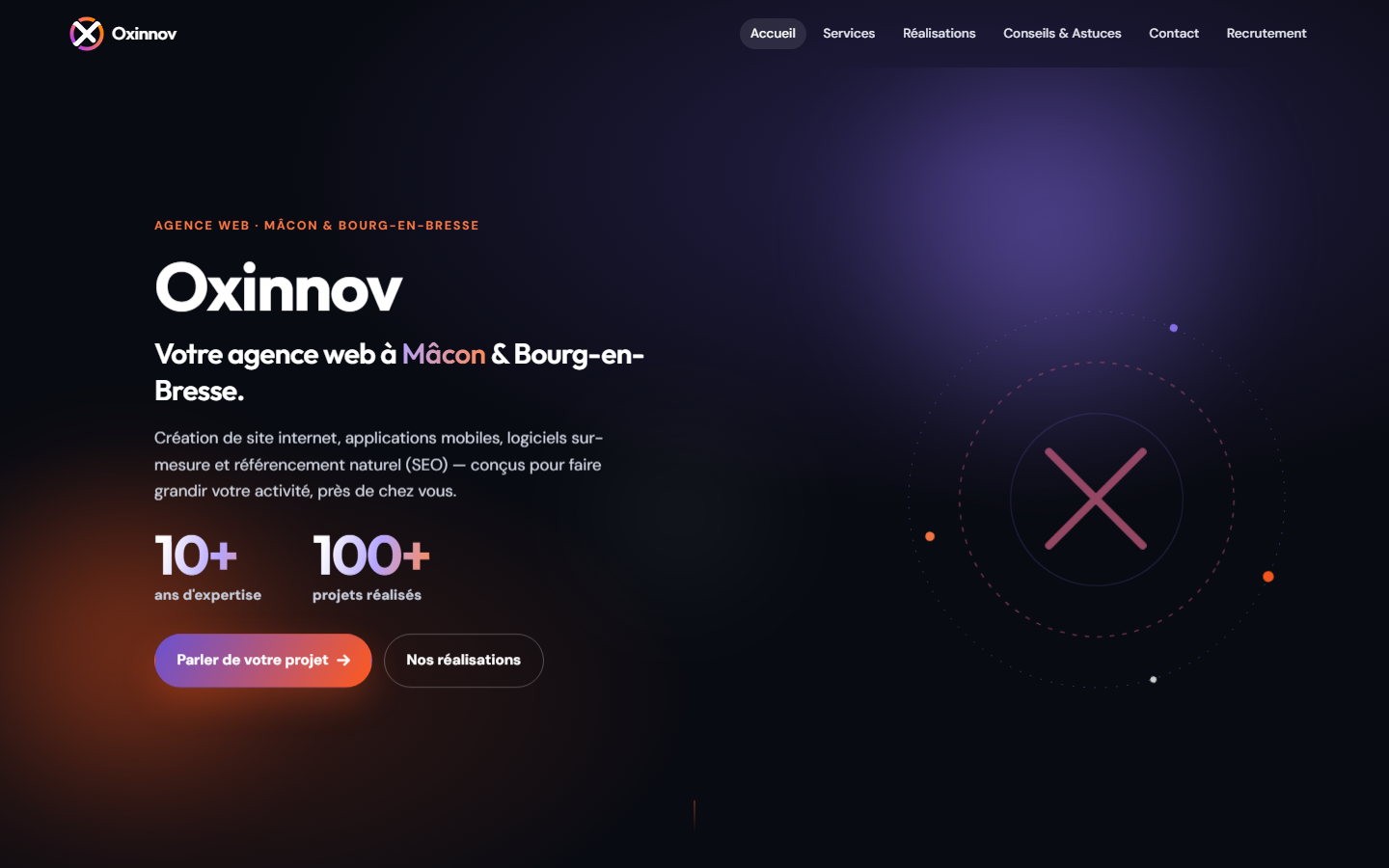 Aperçu du site de OXINNOV