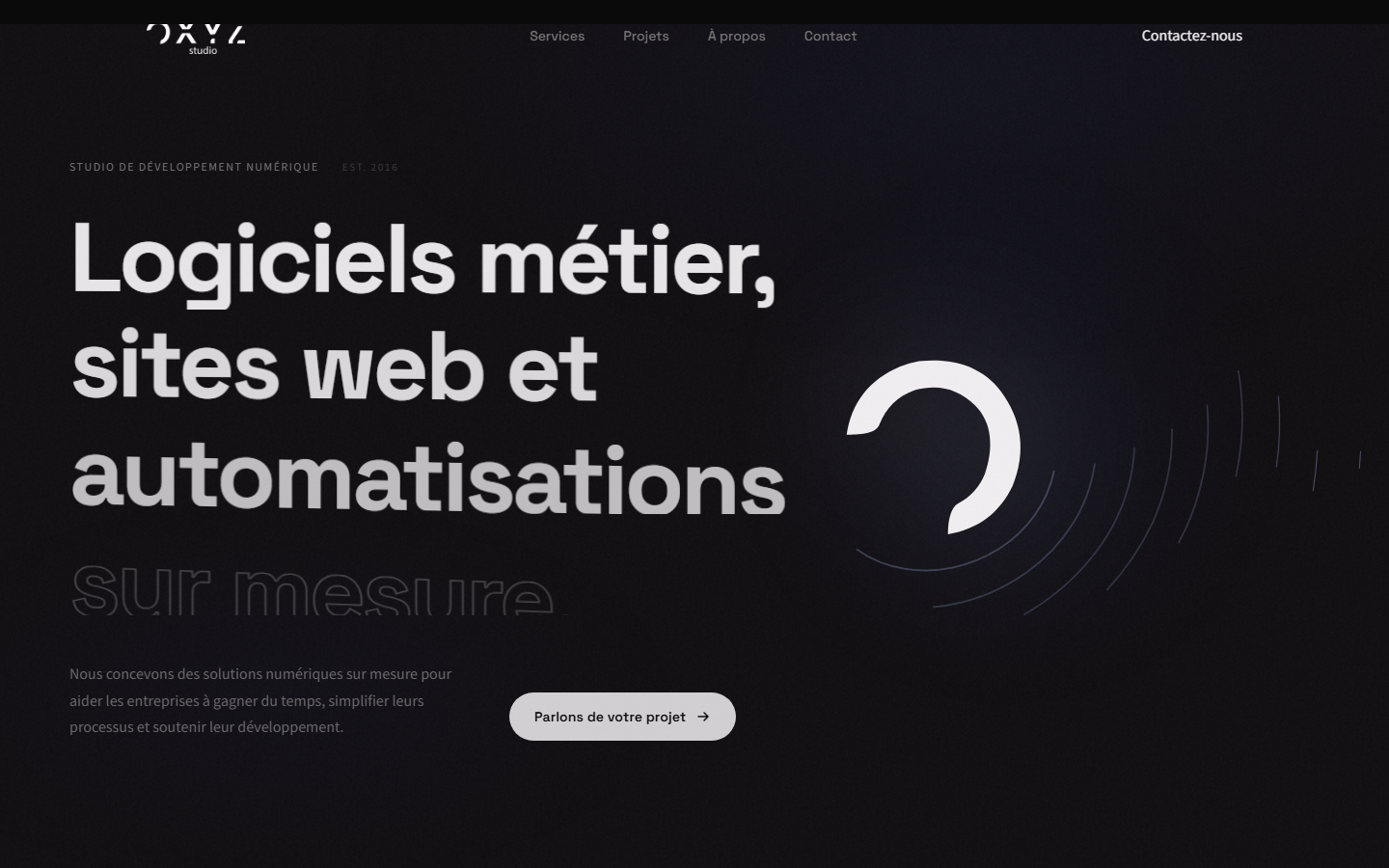 Aperçu du site de O'xyz Studio