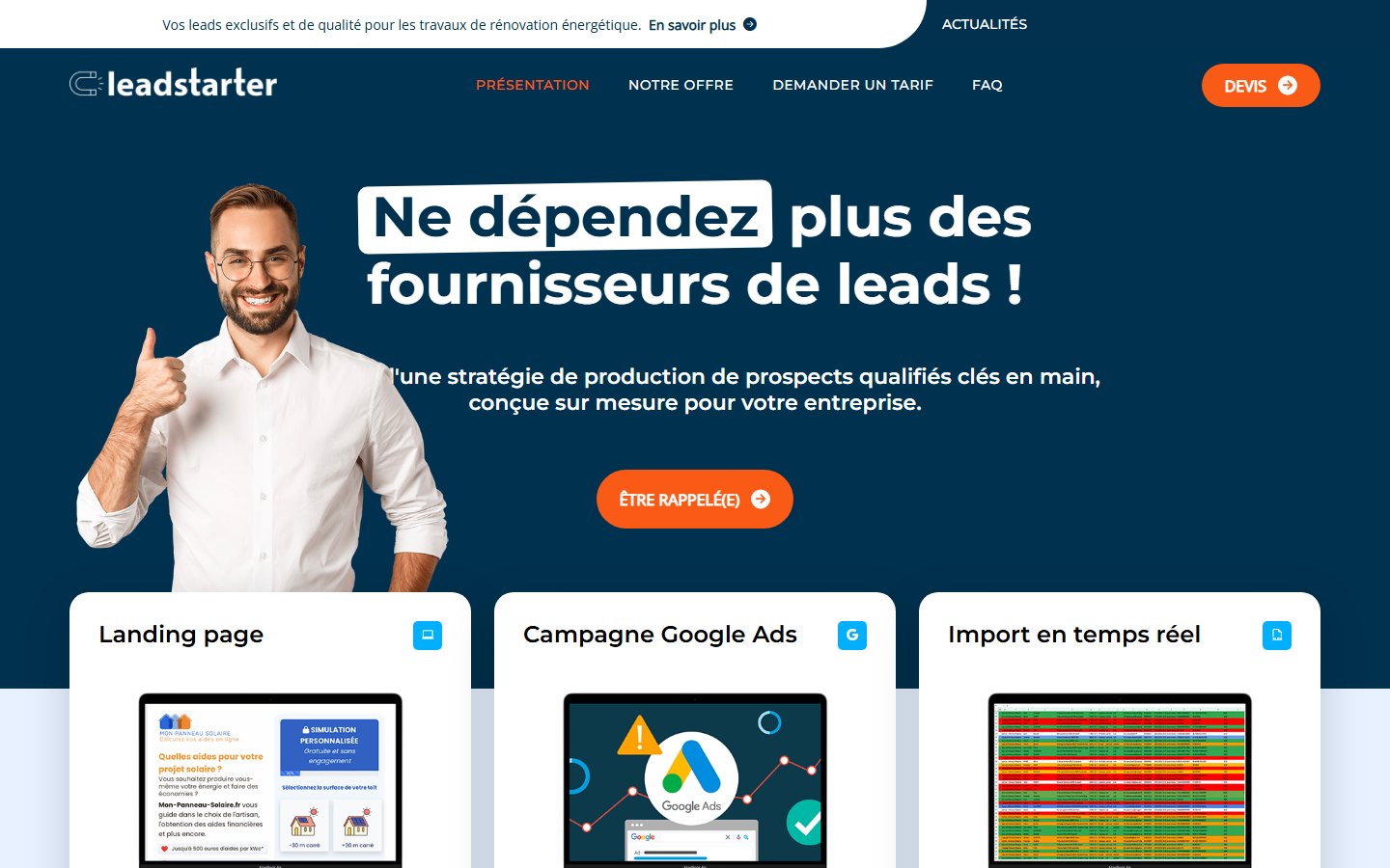Aperçu du site de LEADSTARTER