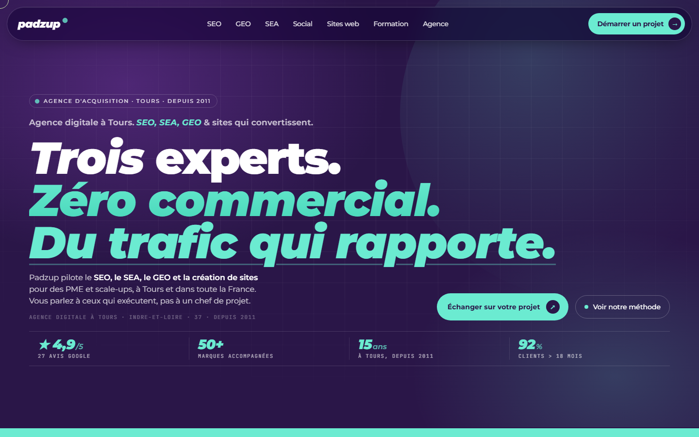 Aperçu du site de Padzup