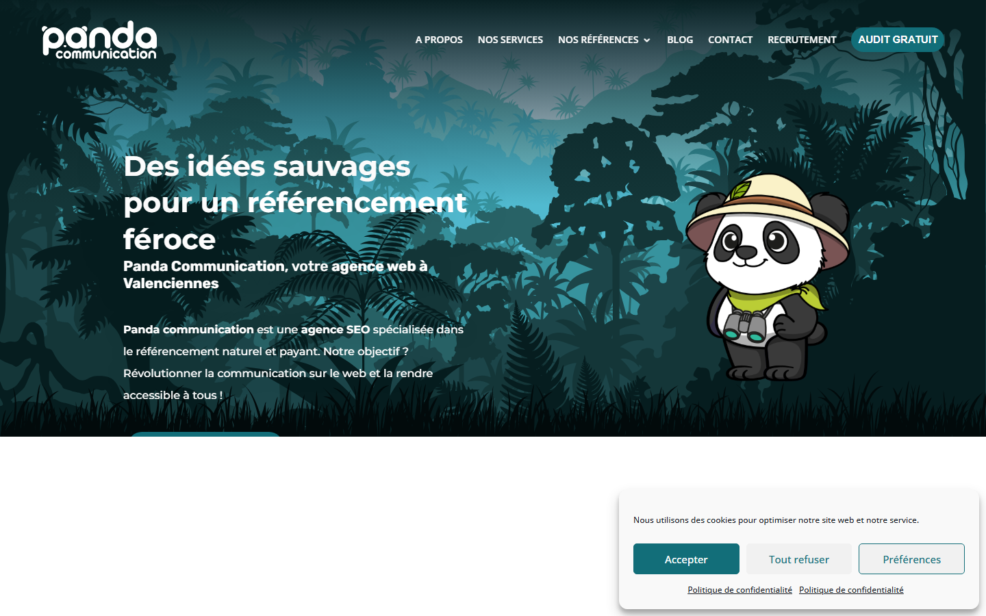 Aperçu du site de PANDA COMMUNICATION
