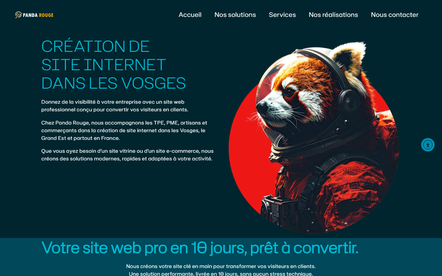 Aperçu du site de Panda Rouge
