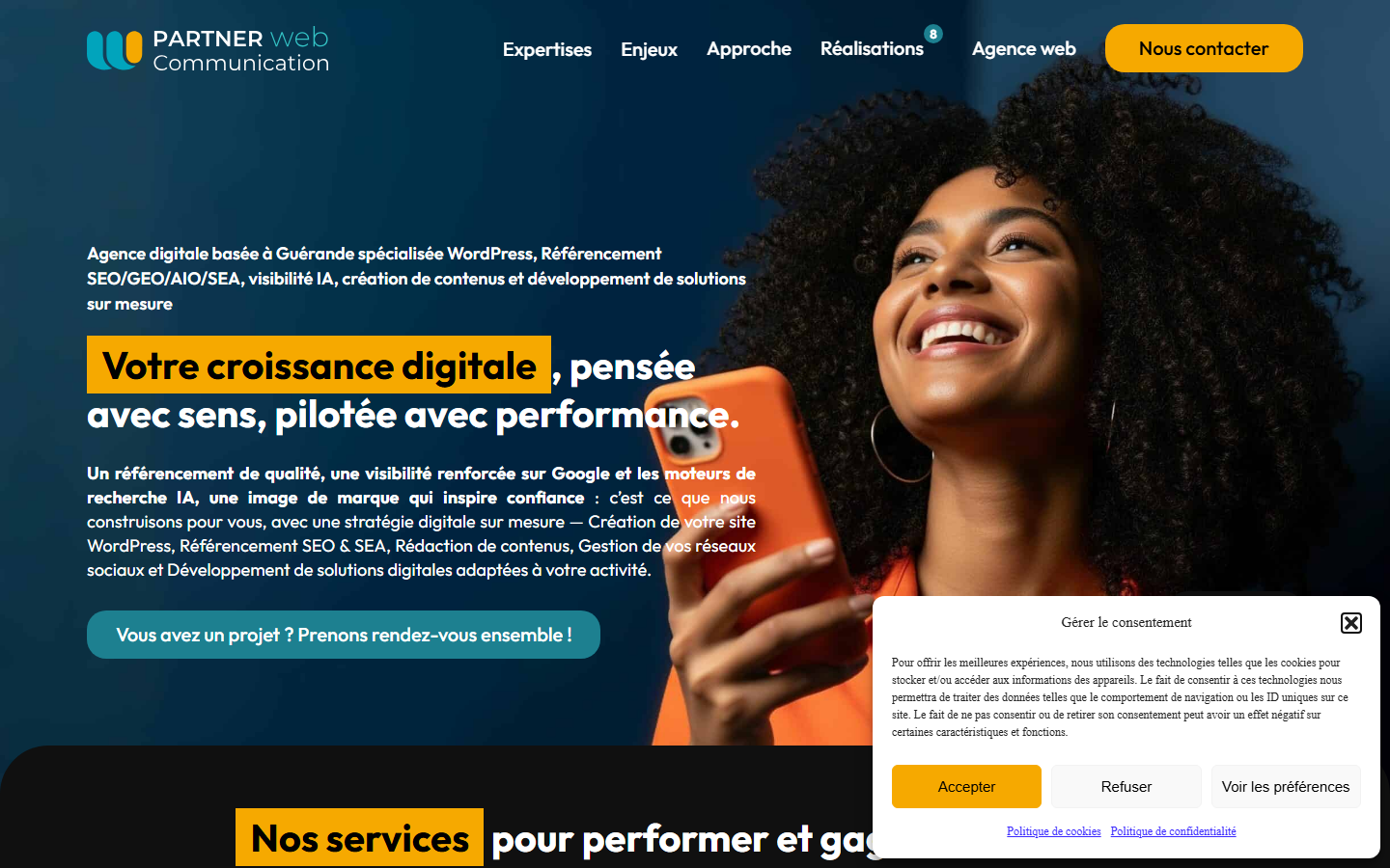 Aperçu du site de PARTNER WEB COMMUNICATION