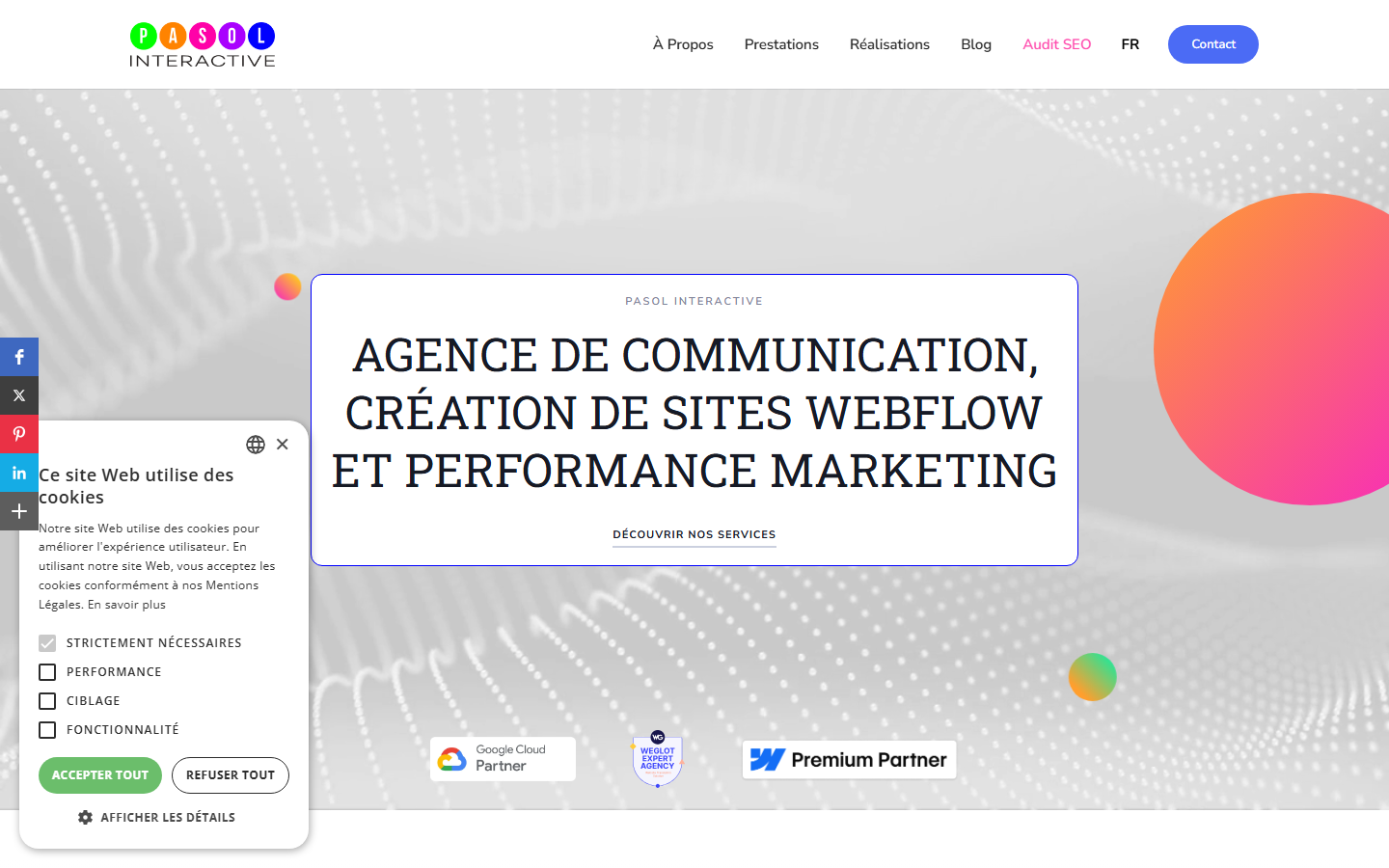 Aperçu du site de Pasol Interactive
