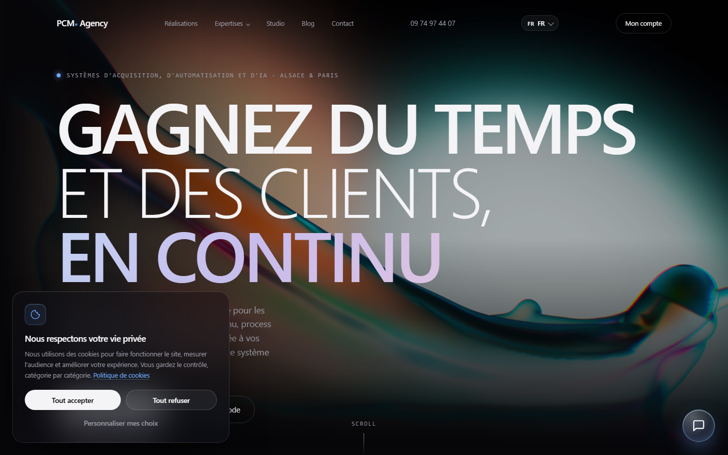 Aperçu du site de PCM AGENCY