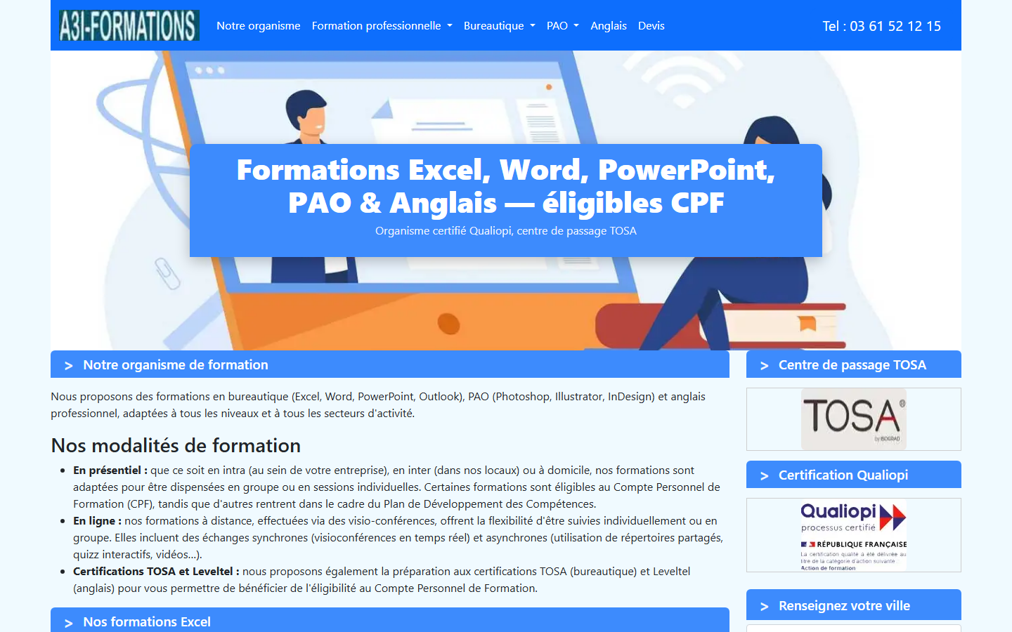 Aperçu du site de A3Iformations