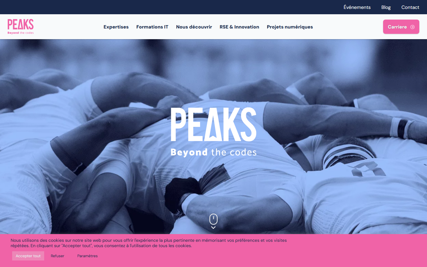 Aperçu du site de PEAKS