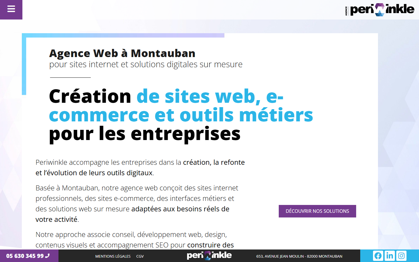 Aperçu du site de Periwinkle