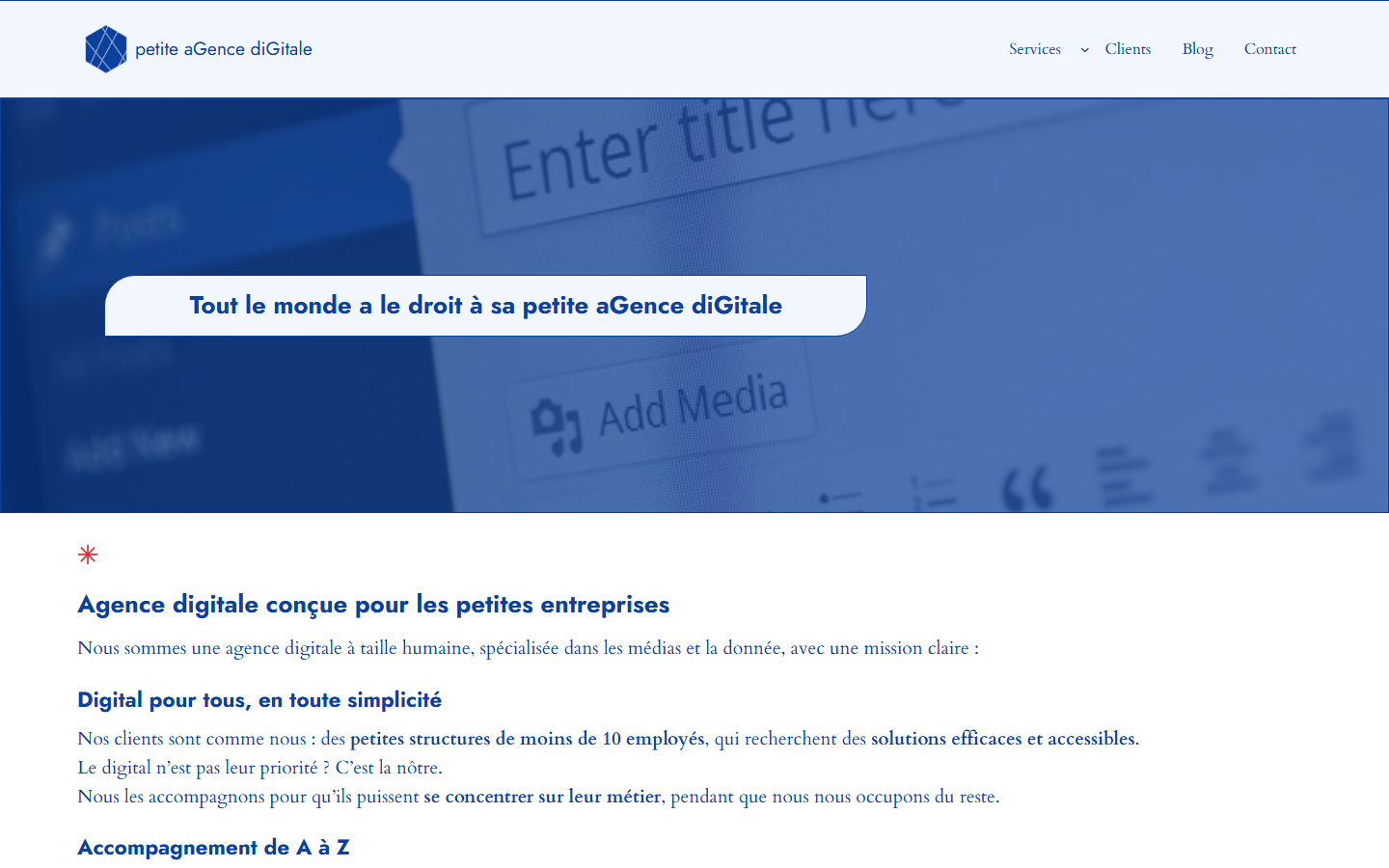 Aperçu du site de Petite aGence diGitale
