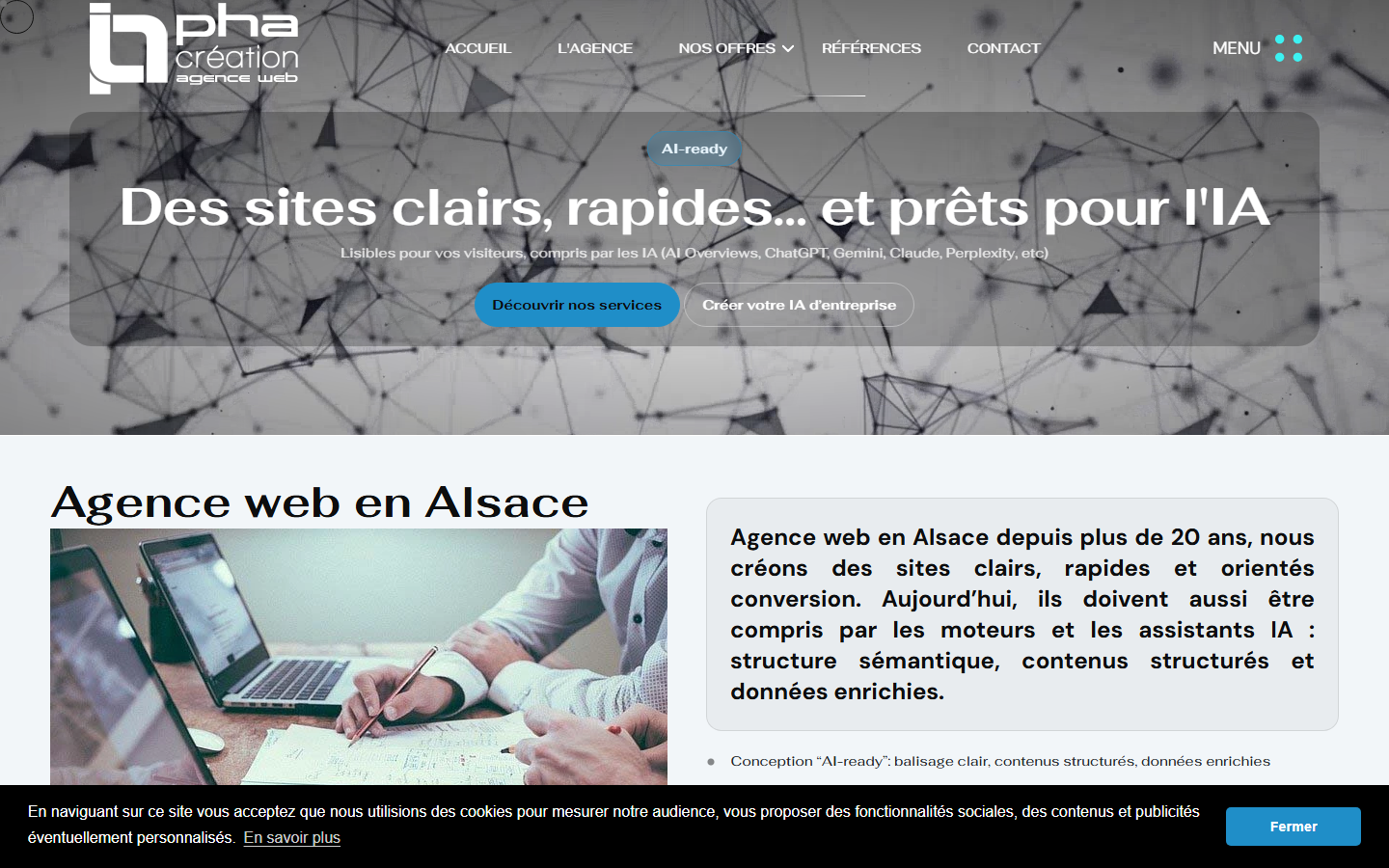 Aperçu du site de SARL PHA - CREATION