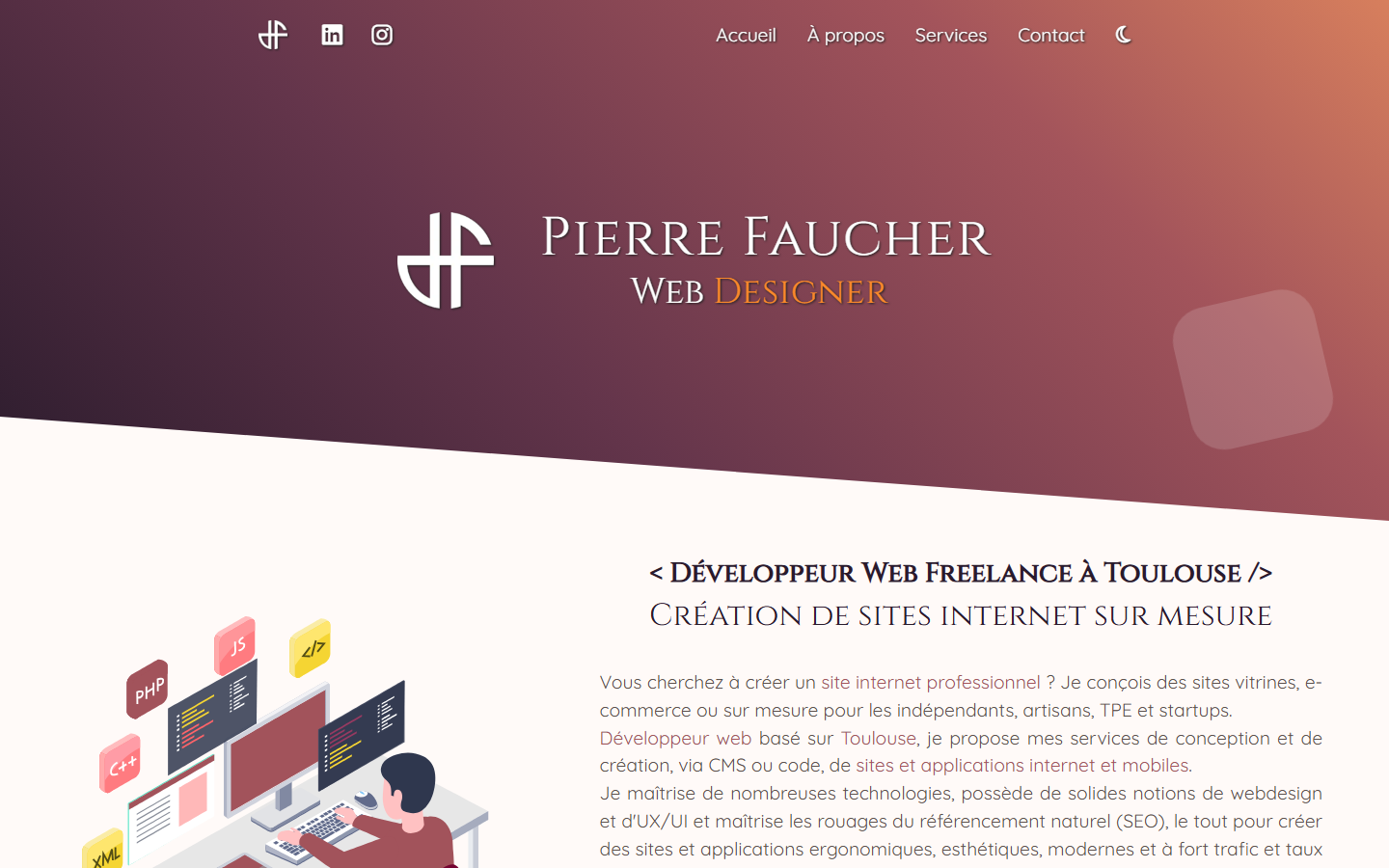 Aperçu du site de PIERRE FAUCHER