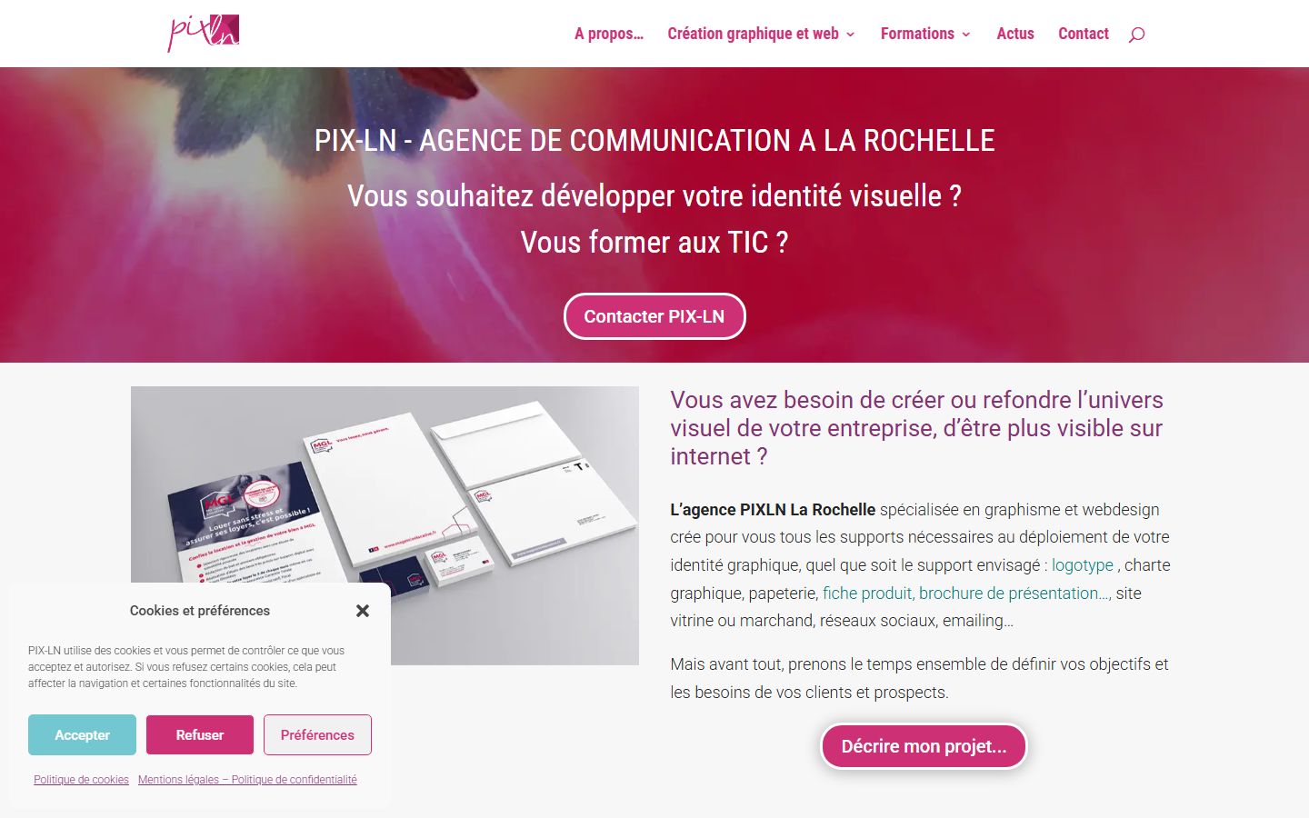 Aperçu du site de PIX-LN