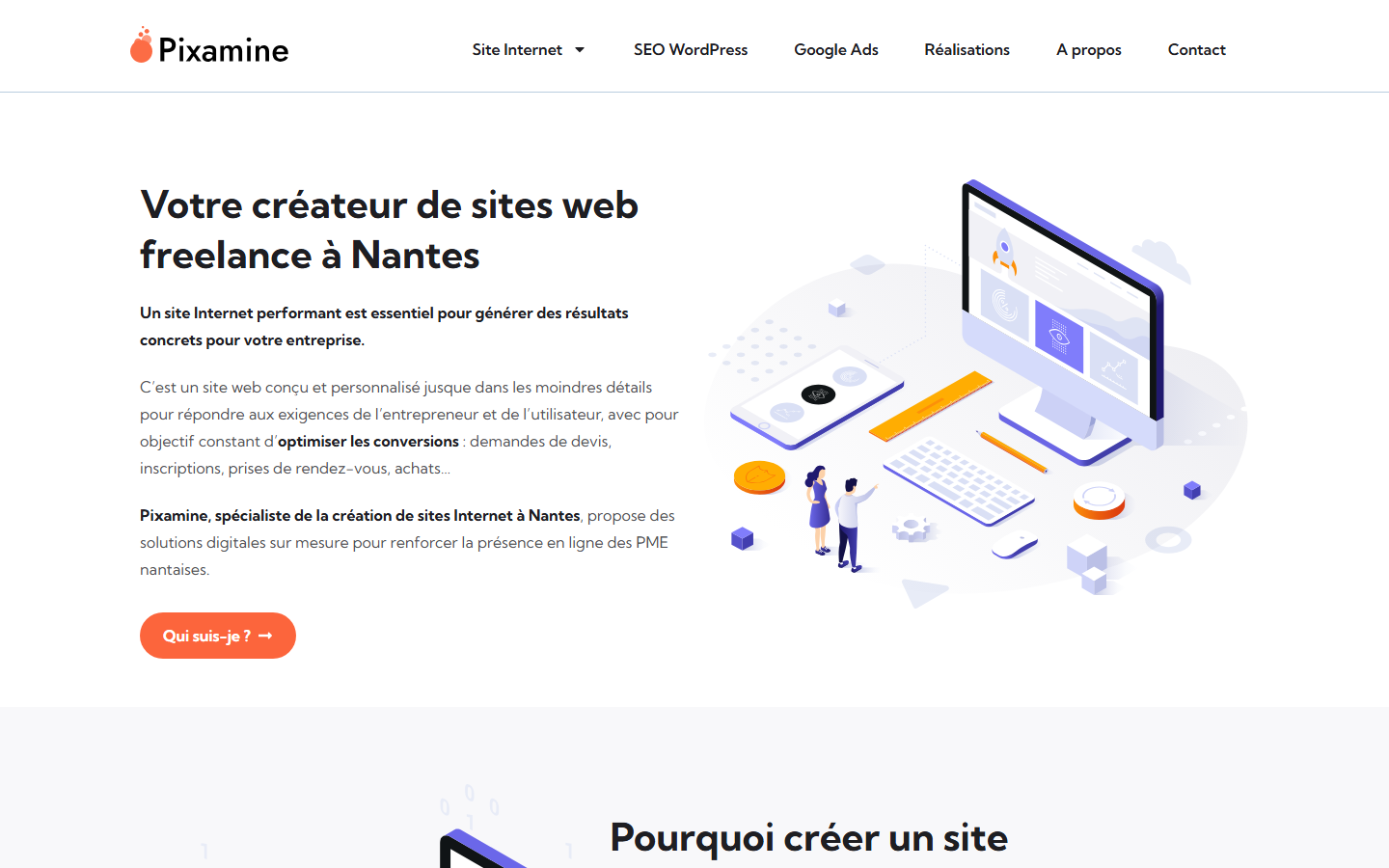 Aperçu du site de Pixamine
