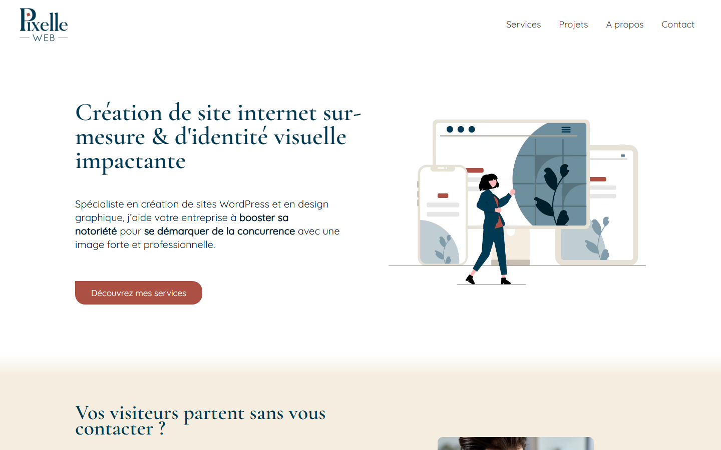 Aperçu du site de PIXELLE WEB