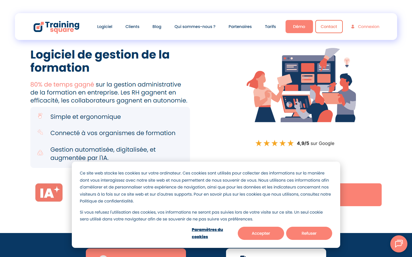 Aperçu du site de TMS Placedelaformation