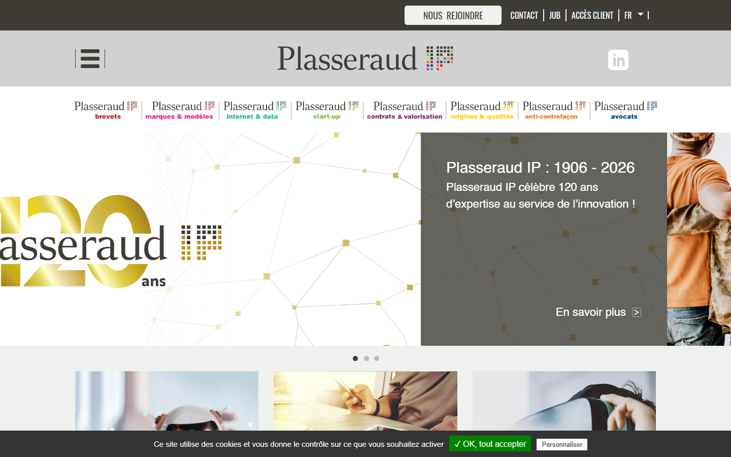 Aperçu du site de PLASSERAUD IP