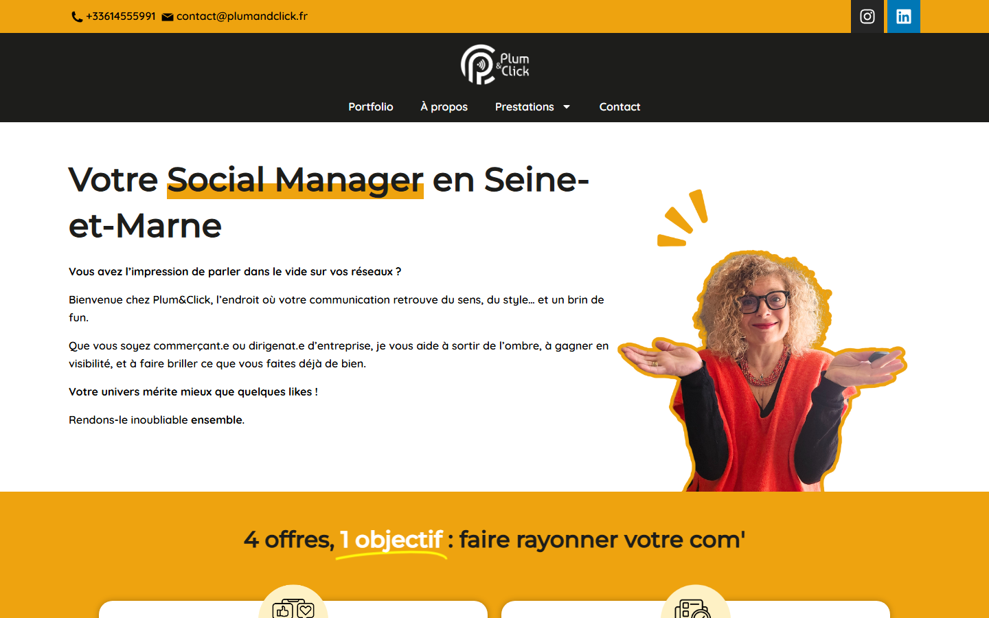 Aperçu du site de PLUM&CLICK