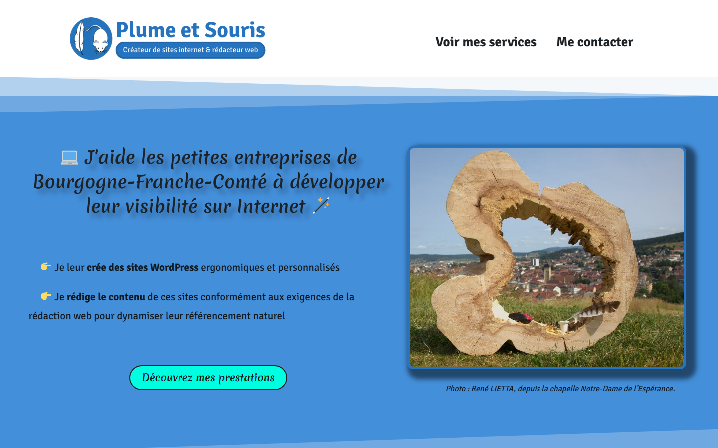 Aperçu du site de Plume et Souris