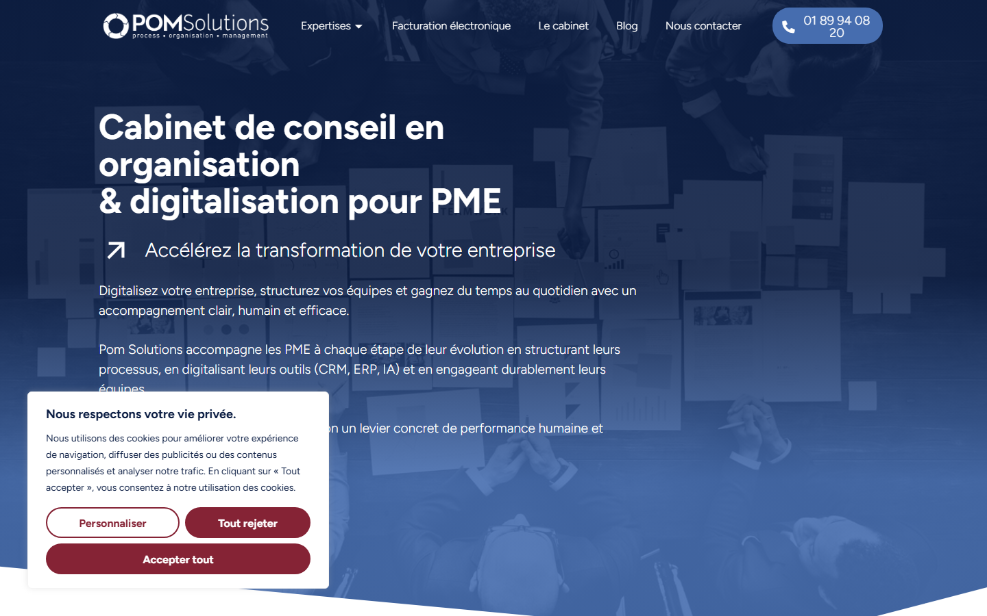 Aperçu du site de SAS POM SOLUTIONS